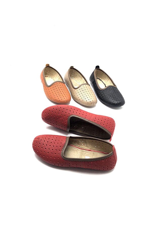 Genuine Leather Breathable Perforated Hajj Umrah Tawaf Booties and Home Shoes