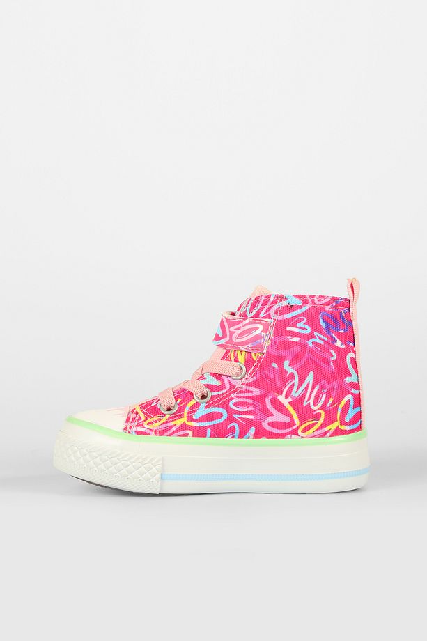 Ada Desenli Kız Okul Öncesi Fuşya Sneaker - 2