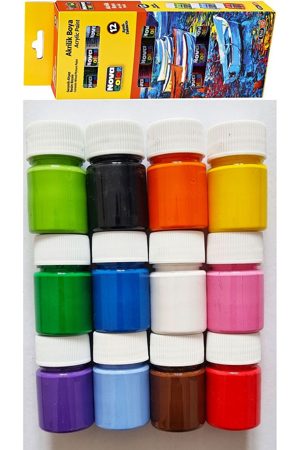 12'li Akrilik Boya Nova Color 17ml Şişe - 3