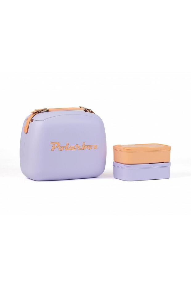 Pop Leather Strap Cold and Hot Thermos Bag 6L Lilac & Peach