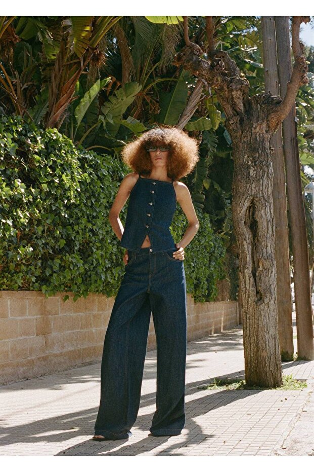 Wideleg orta bel jean - 7