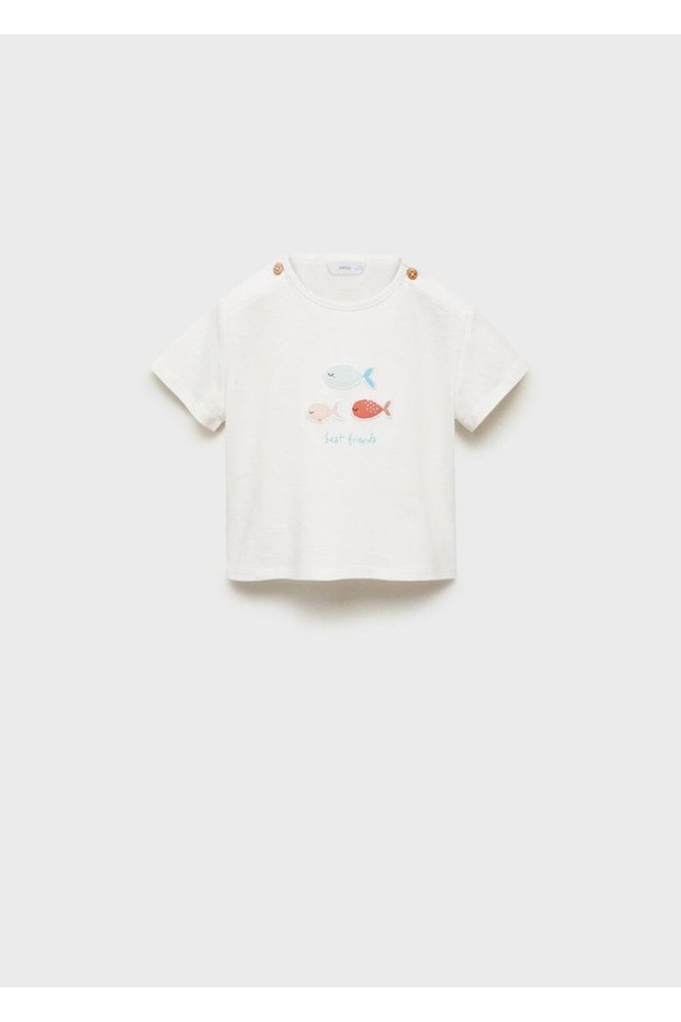 T-Shirt with Embossed Pattern Cotton