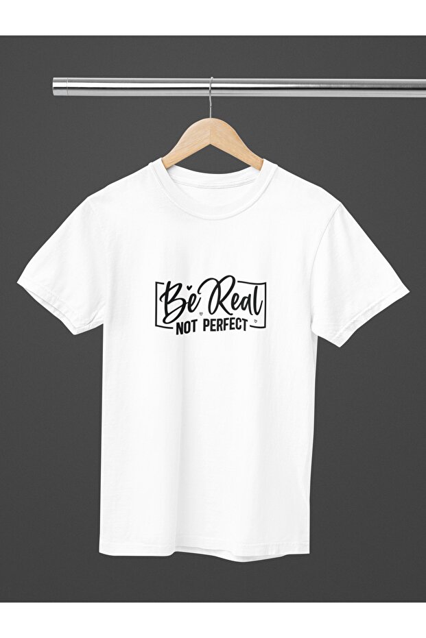 Women/Men 100% Cotton Be Real Transfer Printed Round Neck Short Sleeve Tee