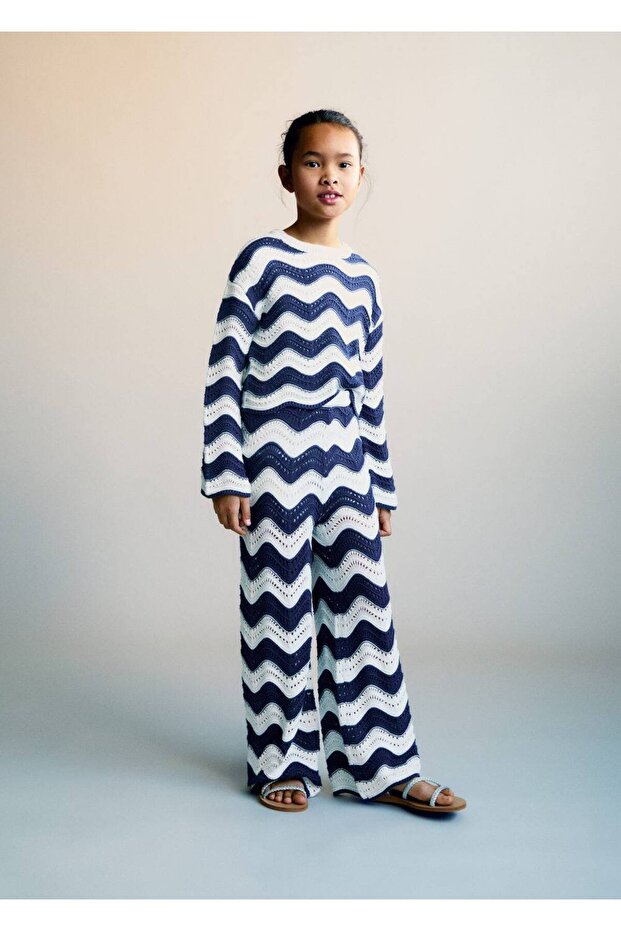 Zickzack-gemusterter Strickpullover - 1