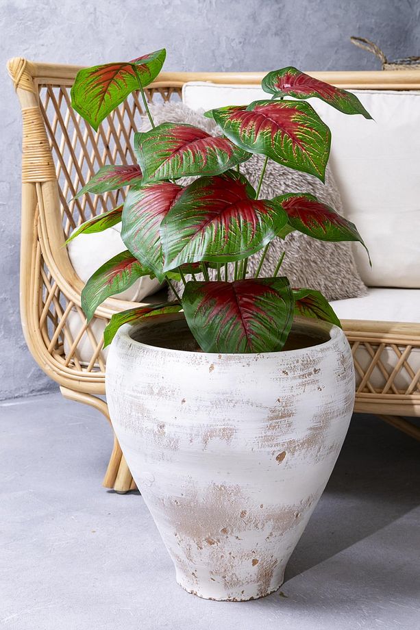 Yapay Salon Köşe Çiçeği Devetabanı Kırmızı 65 Cm - 2