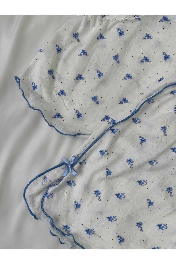 Alaçatı Stili Şort Atlet Pijama Takım - 3