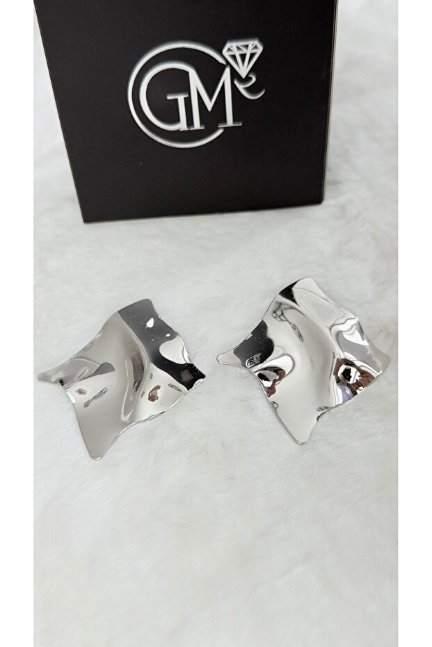 Wave Form Shiny Earrings