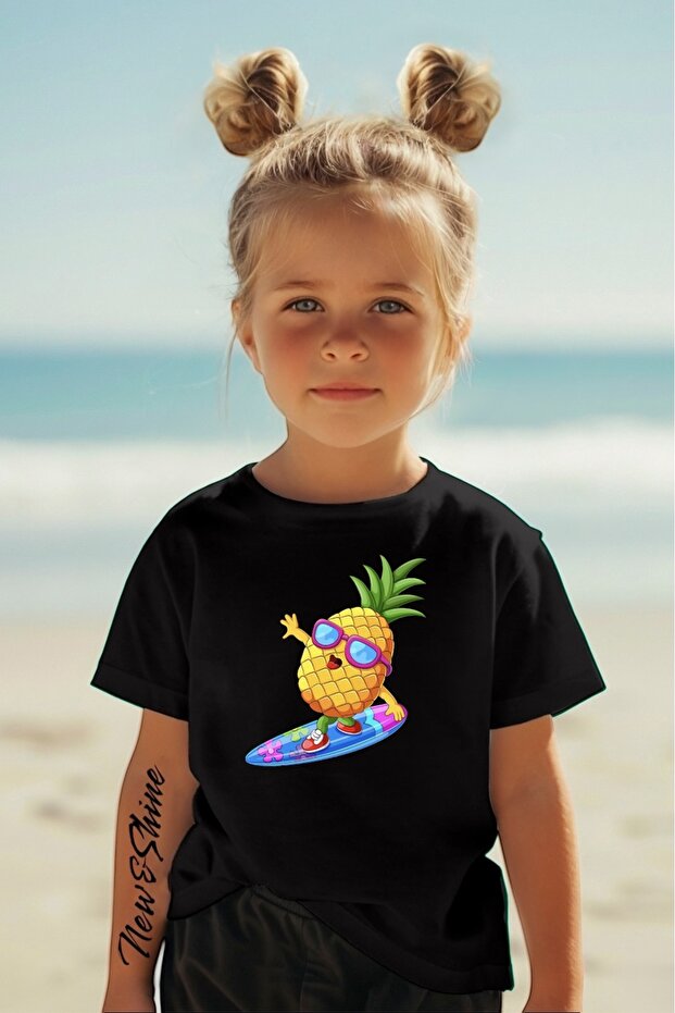 Pineapple Printed Oversize Kids T-Shirt
