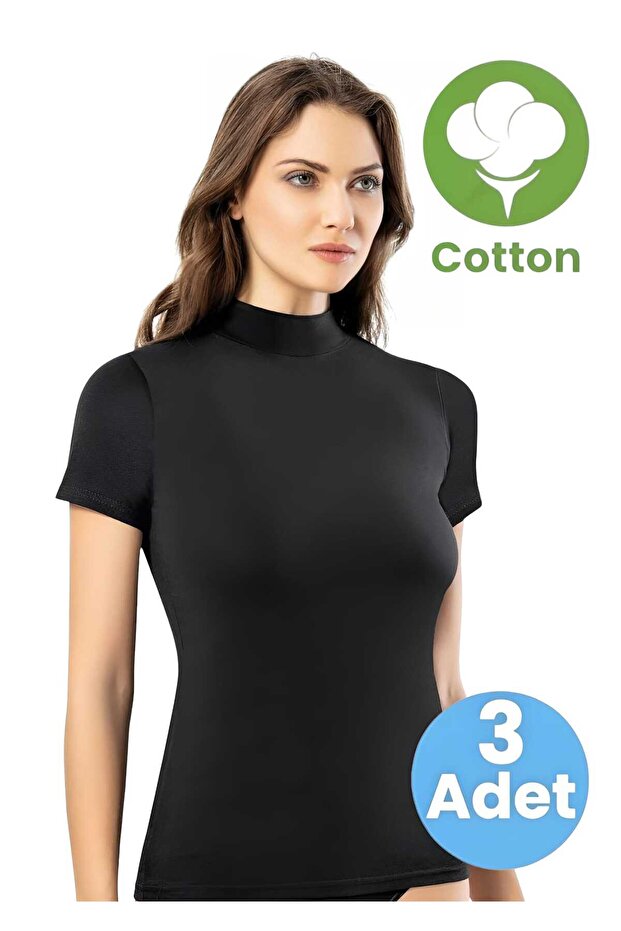 Women's 3-Pack Short Sleeve Half-Thigh Tank Top T-Shirt