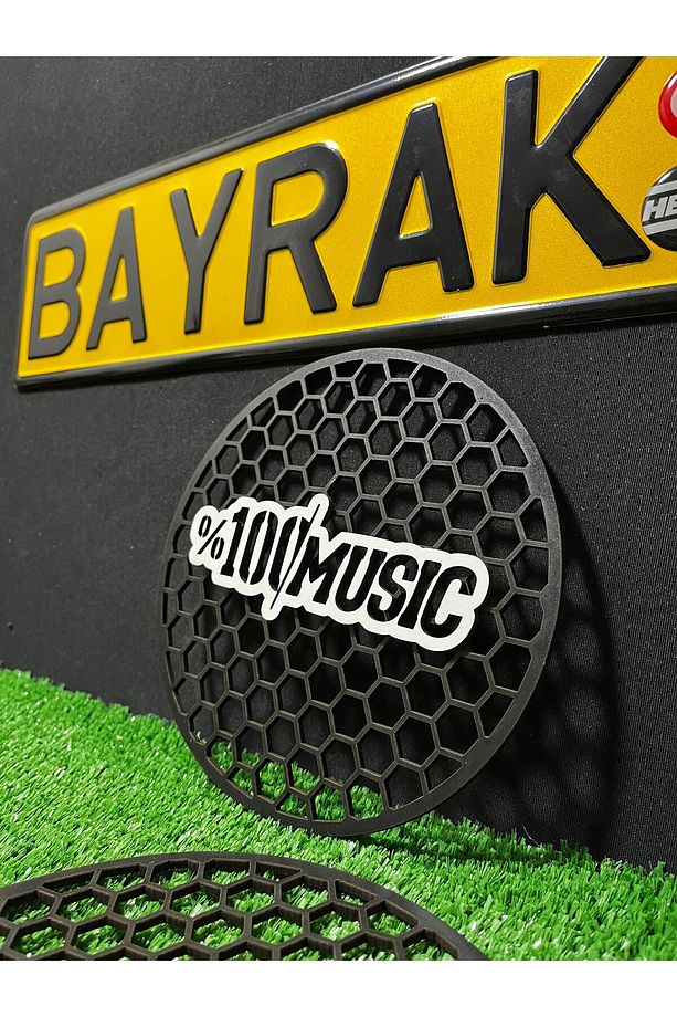 %100 Musıc Yazılı 20 CM Midrange Kapağı 1 Takım (2 Adet) 20CM Midrange Kasnak - 7