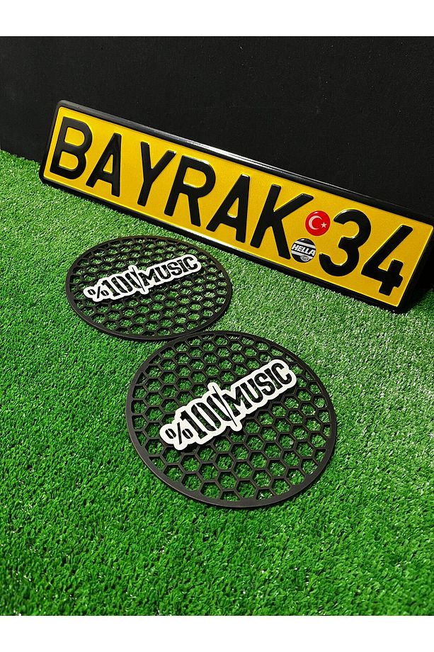 %100 Musıc Yazılı 20 CM Midrange Kapağı 1 Takım (2 Adet) 20CM Midrange Kasnak - 2