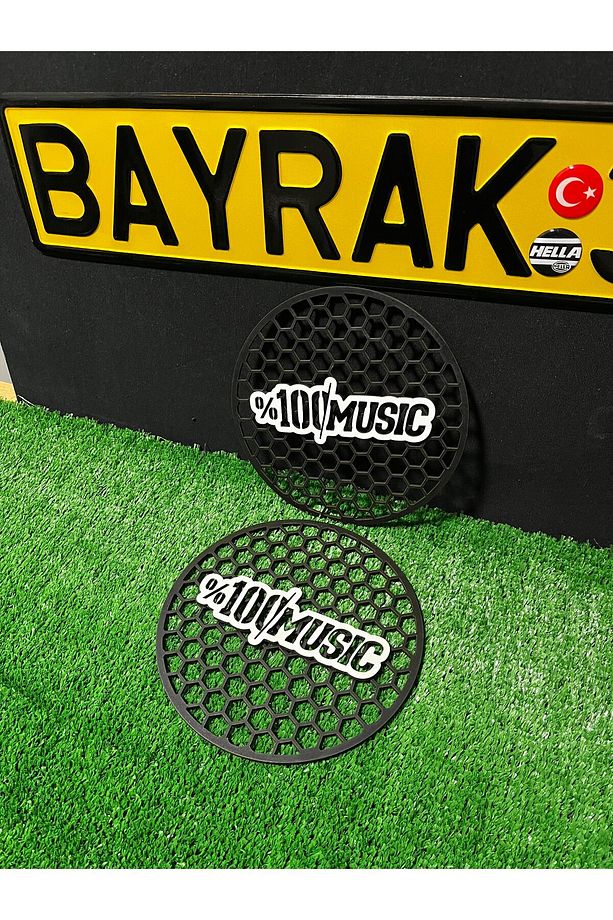 %100 Musıc Yazılı 20 CM Midrange Kapağı 1 Takım (2 Adet) 20CM Midrange Kasnak - 1