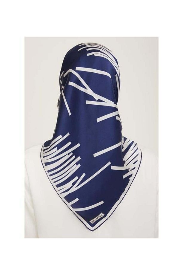 İpek Eşarp 2024 Yaz - 9165-80 Lacivert Gri Twill - 4