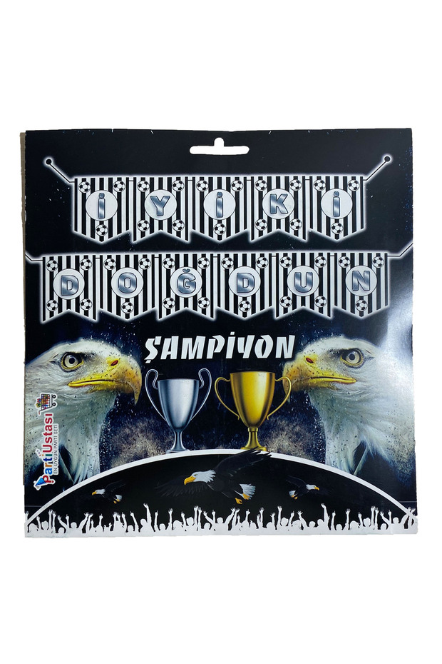 SİYAH BEYAZ İYİ Kİ DOĞDUN BANNER VE MASA ÖRTÜSÜ - 2