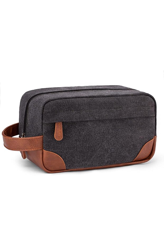 Vorspack Toiletry Bag Hanging Dopp Kit for Men Water Resistant Canvas Large Capacity - Dark Grey