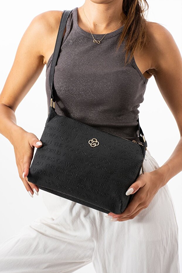 Faux Leather Multi-Eye Zippered Adjustable Strap Interlining Lined Bag - 3