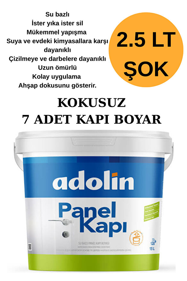 Panel Kapı Boyası Su Bazlı Kokusuz 2.5 Lt - 3