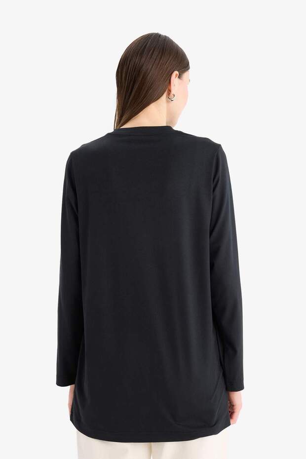 تي شيرت أساسي بأكمام طويلة وقصة عادية E5732AX25SM - 6