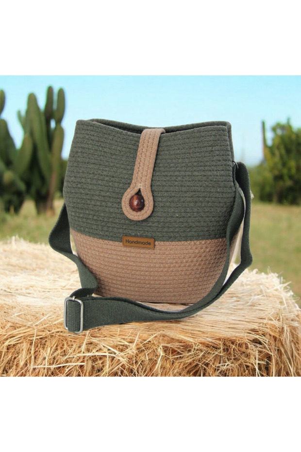 Handmade Straw Bag Straw and Cotton Rope Shoulder Bag Special Design Stylish Maxi Size Bag