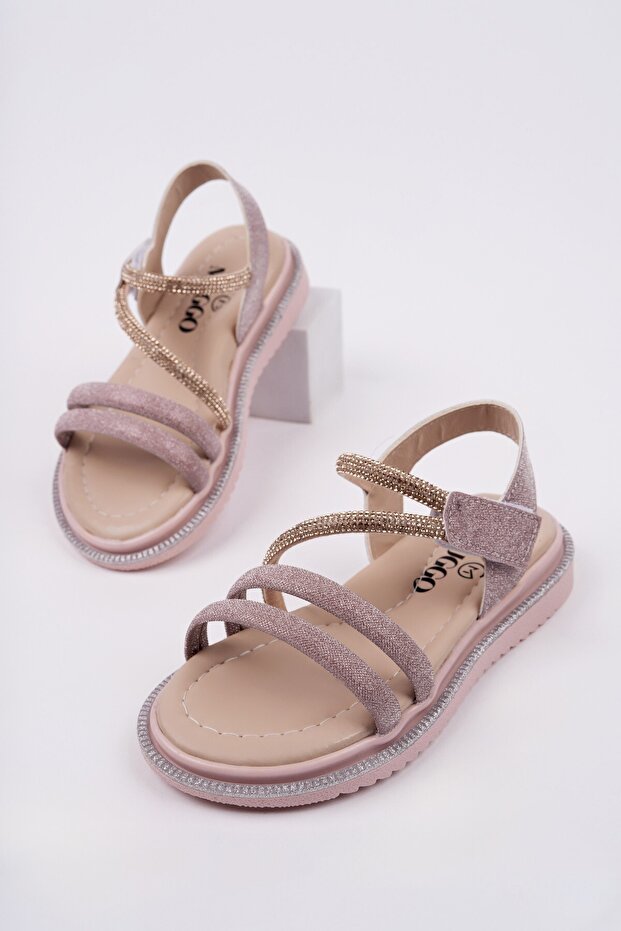 Mqueen Velcro and Glitter Daily Girls Sandals