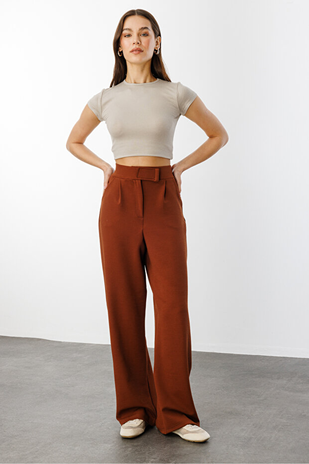 Comfortable Palazzo Trousers with Velcro Waist Velcro-Pants