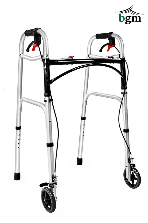 Frenli Tekerlekli Yürüteç Walker Hasta Yürüteci Yüksek Kalite Frenli Katlanır Walker - 1