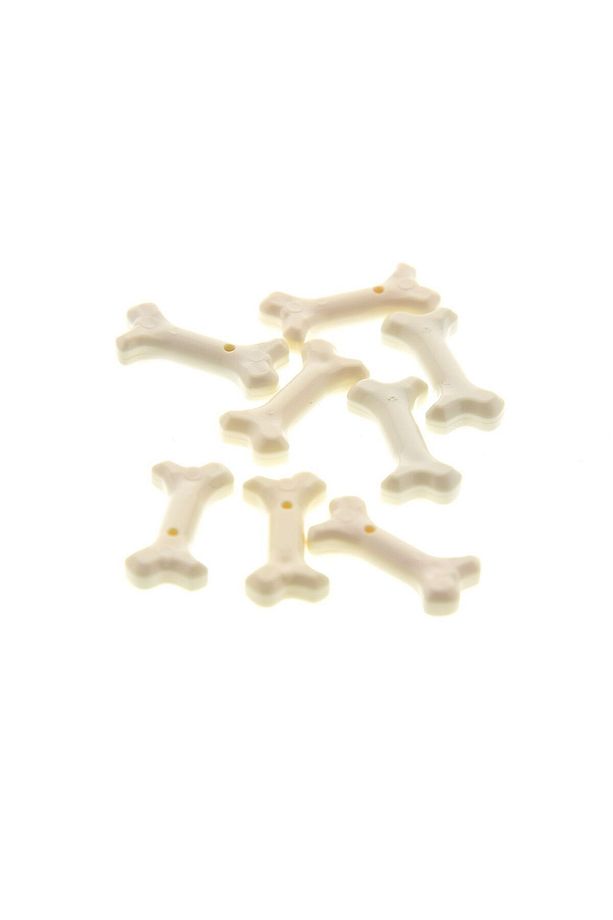 Aksesuar Custom Moc Minifigür Bone Köpek Kemiği Beyaz Kısa Kemik 6 Adet Gönderilecek - 1
