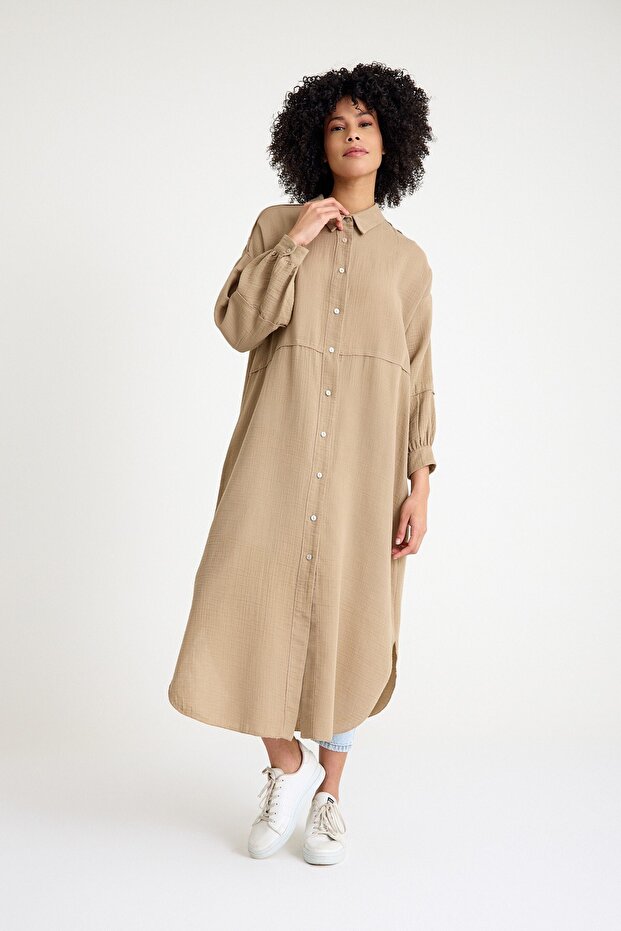 Müslin Gömlek Vizon - 3