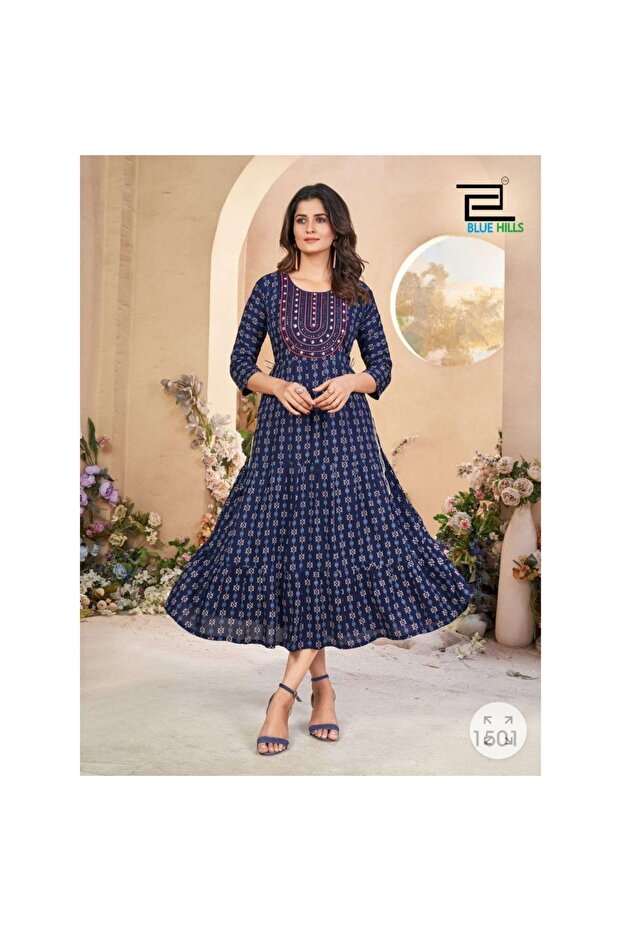 Hint Nakışlı Etnik Elbise - 1