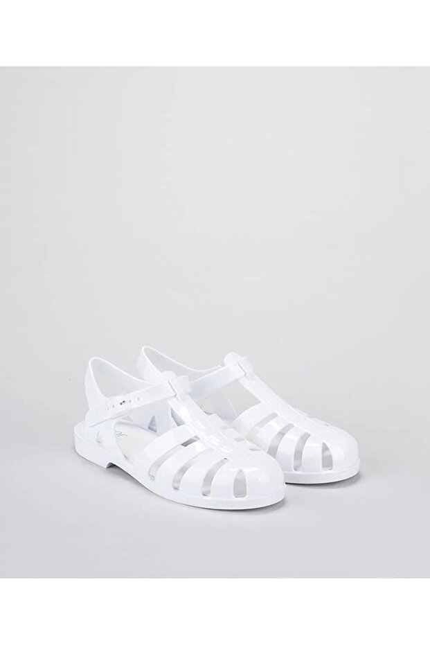 Biarritz S10258 Women's White Sandals with Buckle