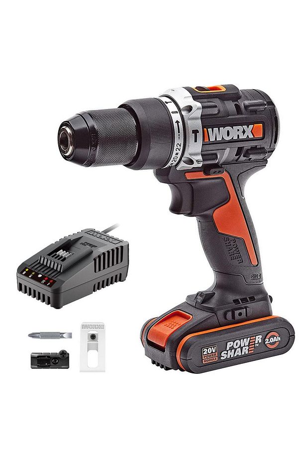 Wx352.9c 20volt/2.0ah Li-ion Kömürsüz Profesyonel Şarjlı Darbeli Matkap - 1