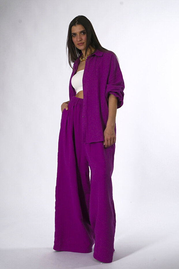Women's 100% Cotton Soft Textured Suit