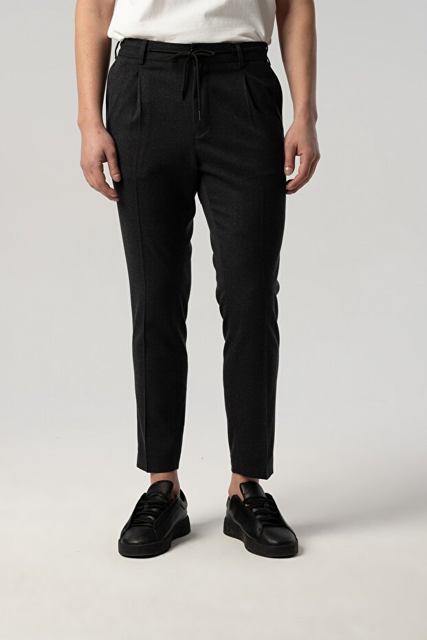 Elastic Waist Jogger Anthracite Trousers 2360-16