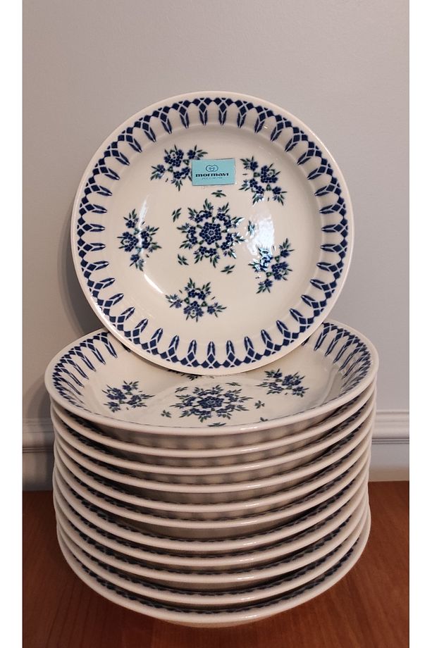 GÜRAL PORSELEN ADA 12 ADET 19 CM (BÜYÜK) ÇUKUR YEMEK TABAK - 2