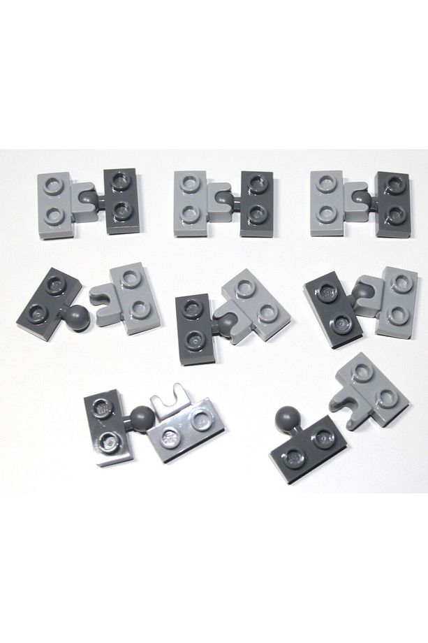 Custom Moc Aksesuar Hinge Plate 1 X 2 Menteşe Eklem Parçası Gri Soket 4 Adet Gönderilecek - 1