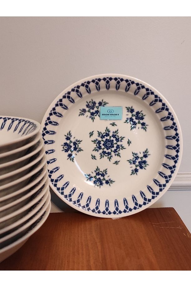 GÜRAL PORSELEN ADA 12 ADET 19 CM (BÜYÜK) ÇUKUR YEMEK TABAK - 1