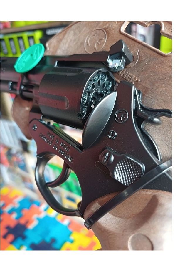Kapsül Revolver Tabanca Açılır Toplu Oyuncak Silah 27cm Ispanya Rewolver Full Demir - 2