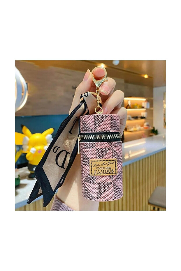 Cylinder Model Multi-Purpose Mini Keychain Purse Ad45998