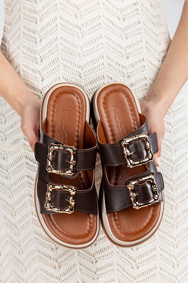 Daily Women's Slippers Double Buckle Soft Comfortable Orthopedic