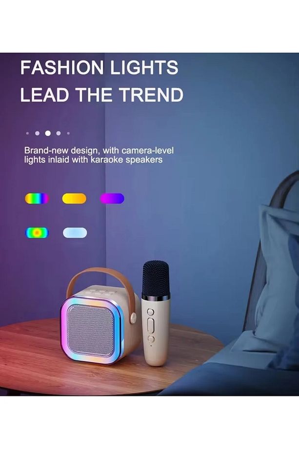 Yeni Nesil Şarj Edilebilir Pilli Güçlü Ses Performanslı Bluetooth Karaoke Mikrofon Hoparlör Seti - 5