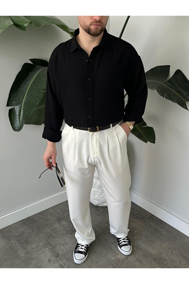 Müslin Oversize Gömlek - 2