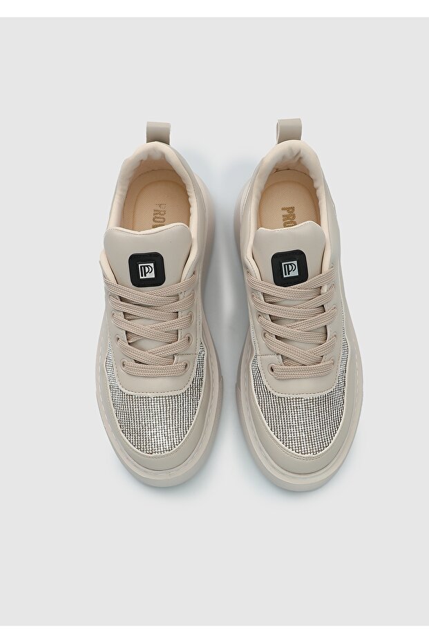 Bej Kadın Sneaker - 5