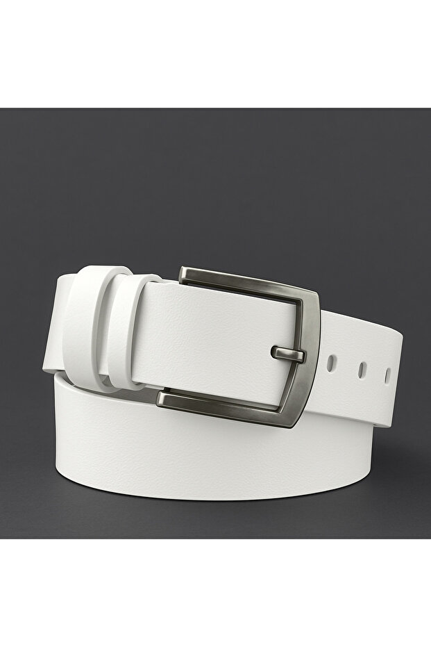 100% Genuine Buffalo Leather Jeans White Belt 4 Years Warranty