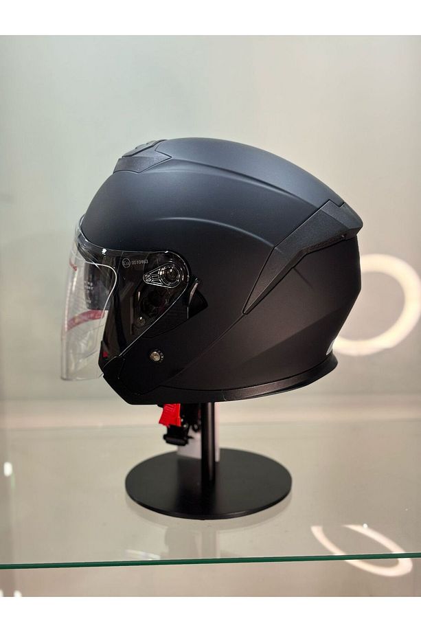 Jk-526 Güneş Gözlüklü Yarım Kask Matt Black - 4