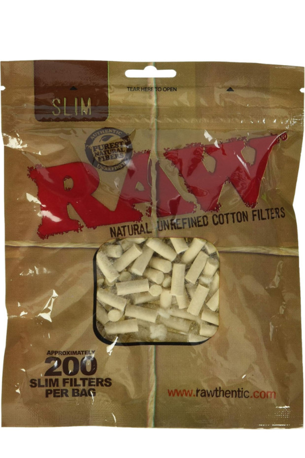 X TORBO RAW Slim Natural Unrefined Cotton Filter Tips 200pc - 6mm 1 Pack