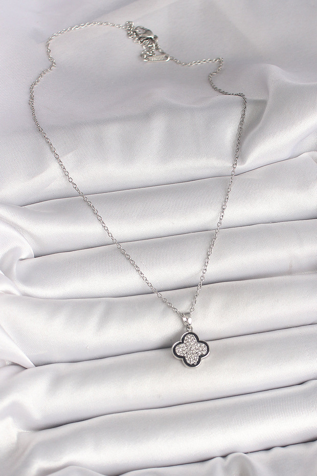 Silver Color Chain Clover Women's Necklace (316L Steel)