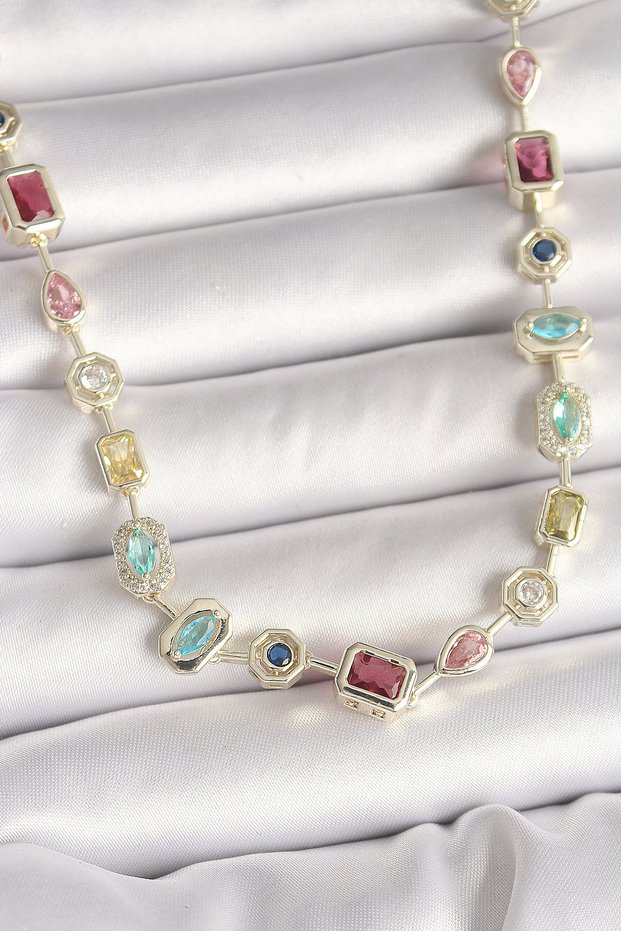 Brass Gold Color Zircon Stone Vip Series Women's Necklace