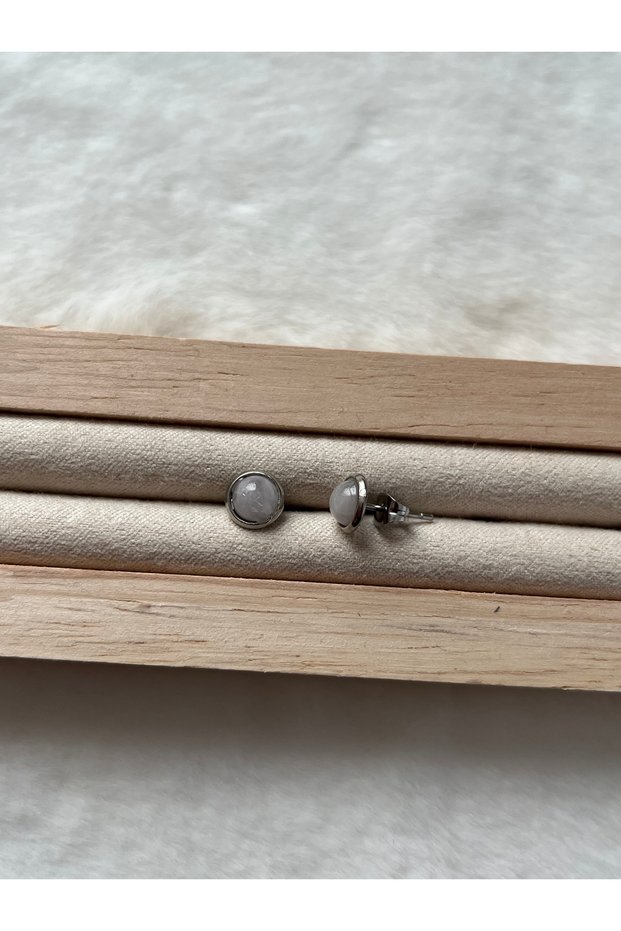Pink Quartz Minimal Steel Nail, Hand-Construction Earrings