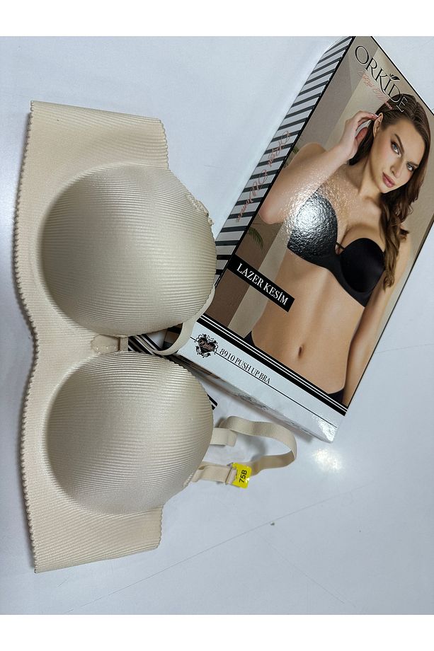 8910 Lazer Kesim Gizli Balenli Dikişsiz Double Push Up Tek Sütyen - 2