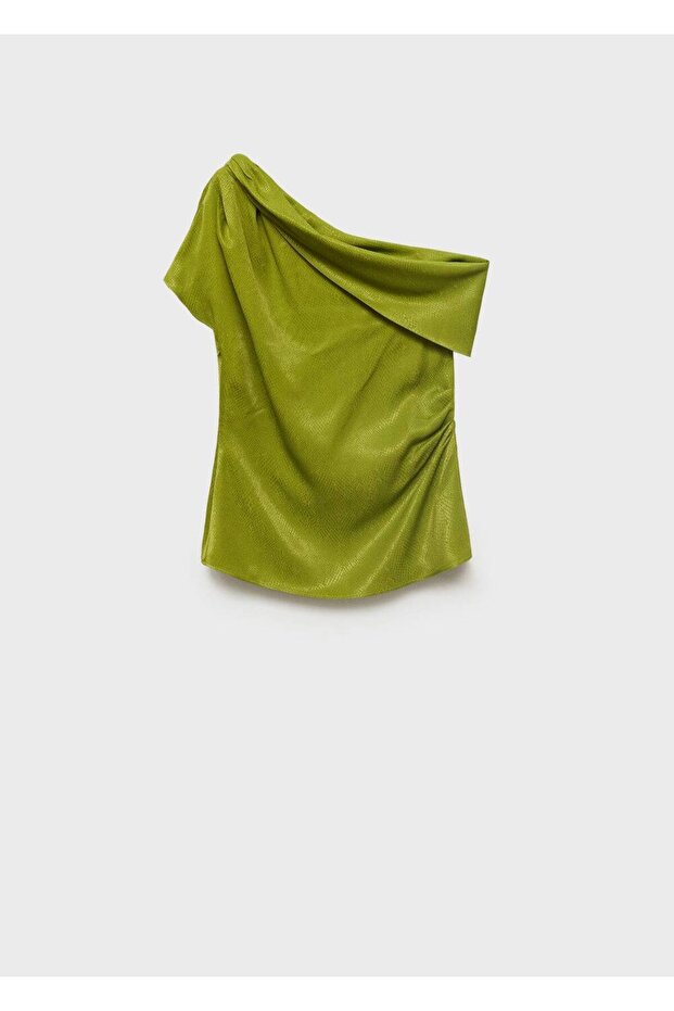 Satinbluse mit asymmetrischem Ausschnitt - 3